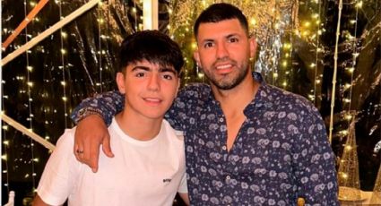 El Kun Agüero le hizo una tajante advertencia a su hijo Benjamín: "mirá que"