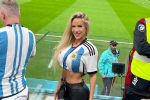 Luciana Salazar festejó con la hinchada de la selección